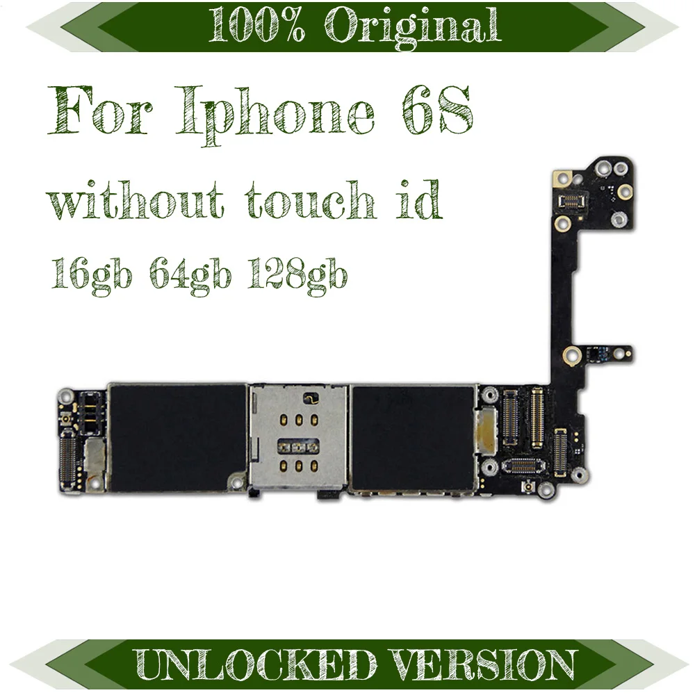 Материнская плата для iphone 6s с полным чипом, разблокированная материнская плата для iphone 6s без/с сенсорным ID на 16 Гб/64 Гб/128 ГБ