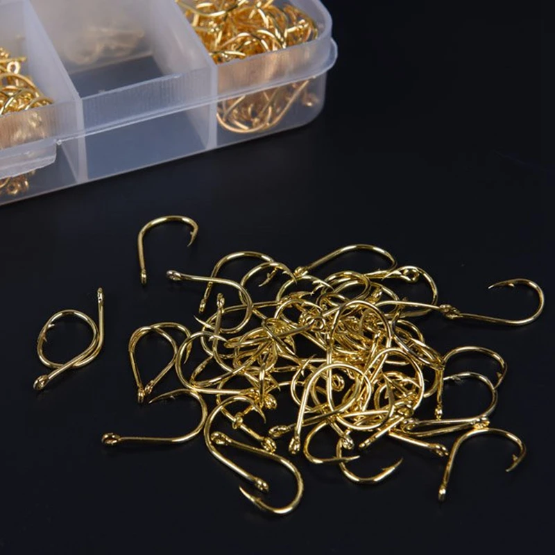 500 шт. рыболовные крючки с отверстием для морской рыбы коробка рыболовных снастей