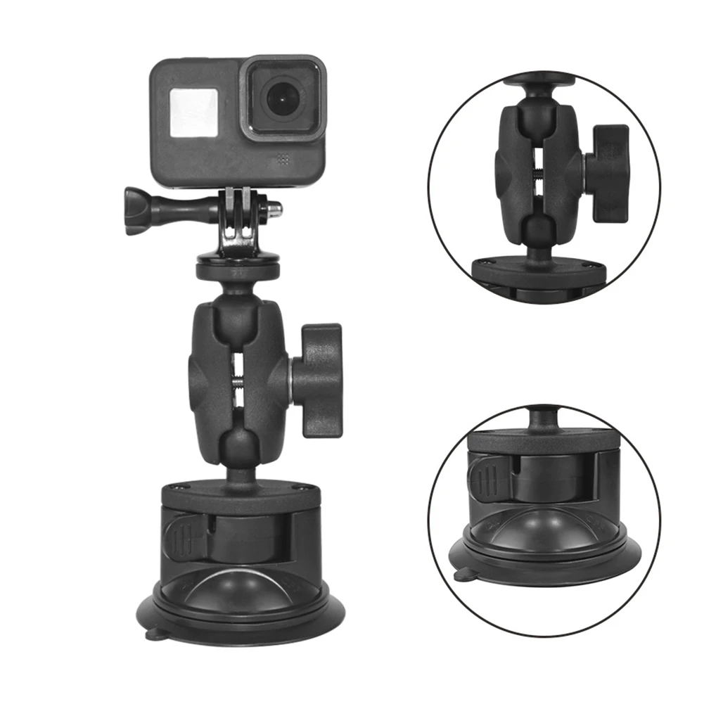 

360 Degree Rotation Suction Cup Car Ball Head Stand Set Action Camera Holder Fit For GoPro Video Shooting Photo Accessories
