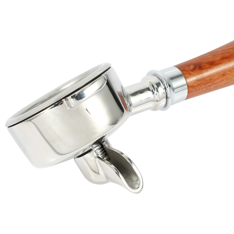 

58mm Single Mouths 304 Stainless Steel Wooden Handle Espresso Maker Accessory