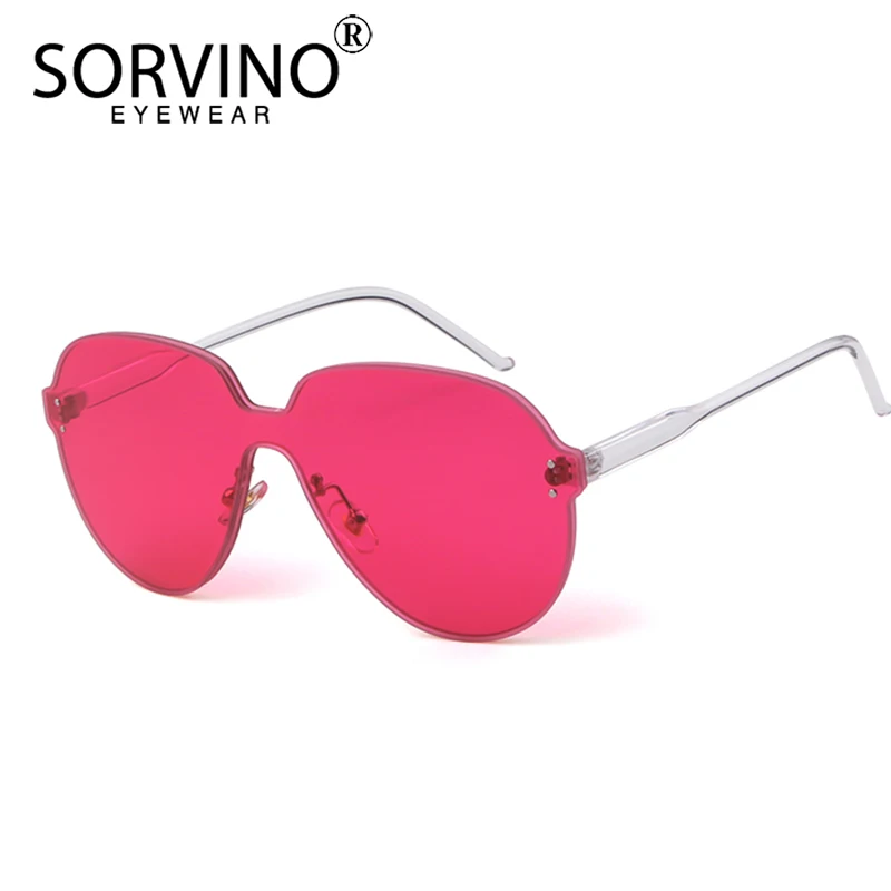Женские солнцезащитные очки авиаторы SORVINO большие без оправы в стиле ретро