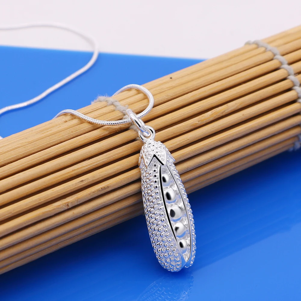 Creative Women's 925 Sterling Silver Necklace Corn Pendant Clavicle Chain 43/46/51cm Size Solid Female Jewelry | Украшения и