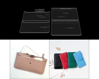 diy handmade leather goods acrylic type drawing mobile phone bag long purse female silver clip clutch bag drawing template
