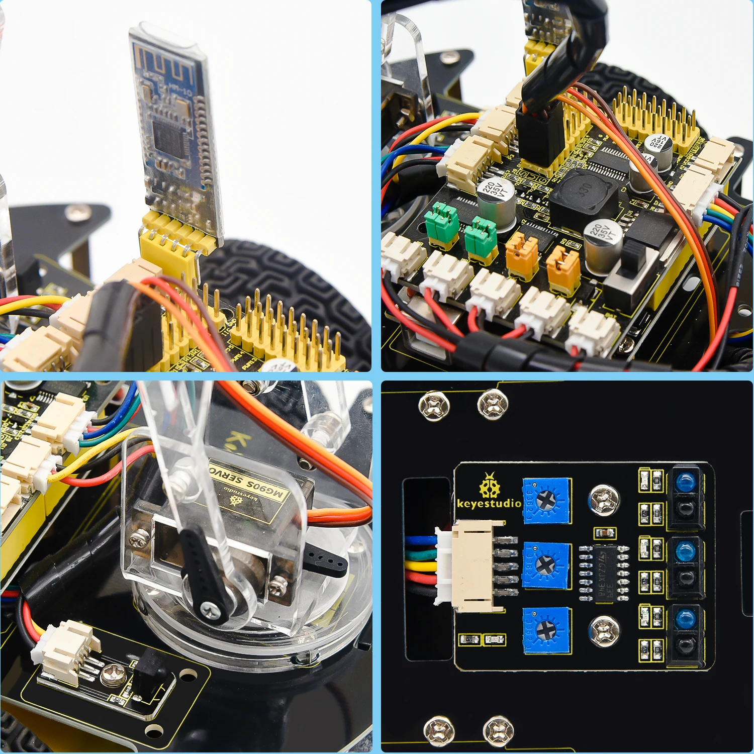 Keyestudio Mechanical 4WD Robot Arm Car Kit  for Arduino Robot Car Robot Arm Programmable STEM Toys/Support Android &IOS