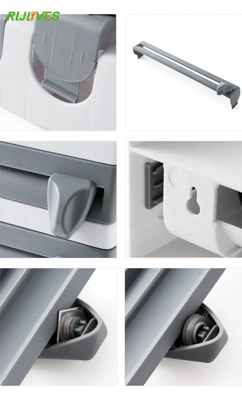

Refrigerator Hanging Barbecue Plastic Shelf Kitchen Shelf with Cutter Plastic Storage Shelf Wall Hanging Paper Towel Shelf