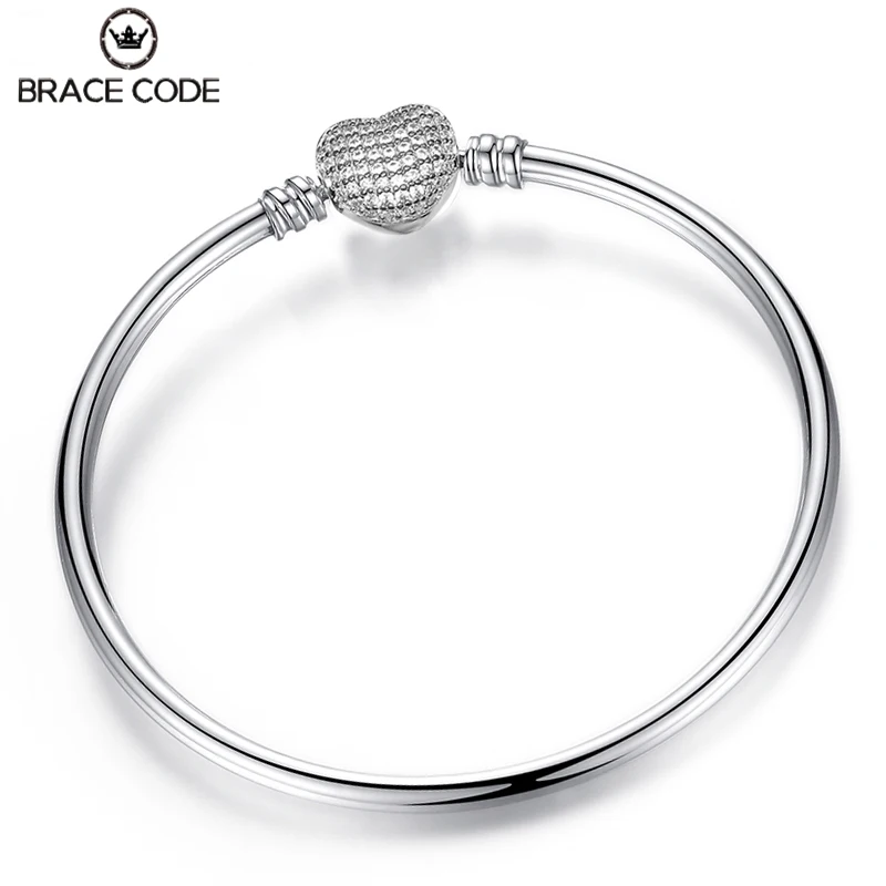 Браслет стразы с серебряной застежкой в форме сердца для женщин подходят