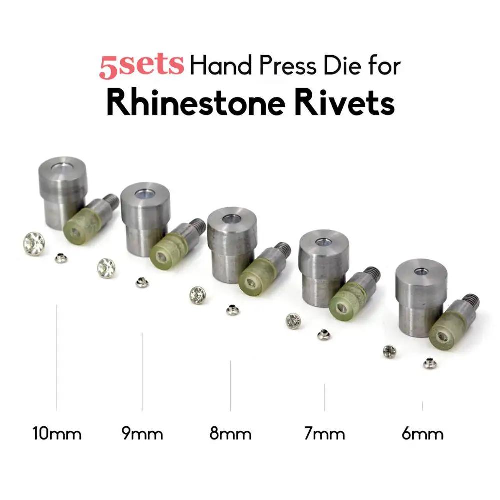 KALASO 5 комплектов ручные пресс-формы инструмент для заклепок с кристаллами и