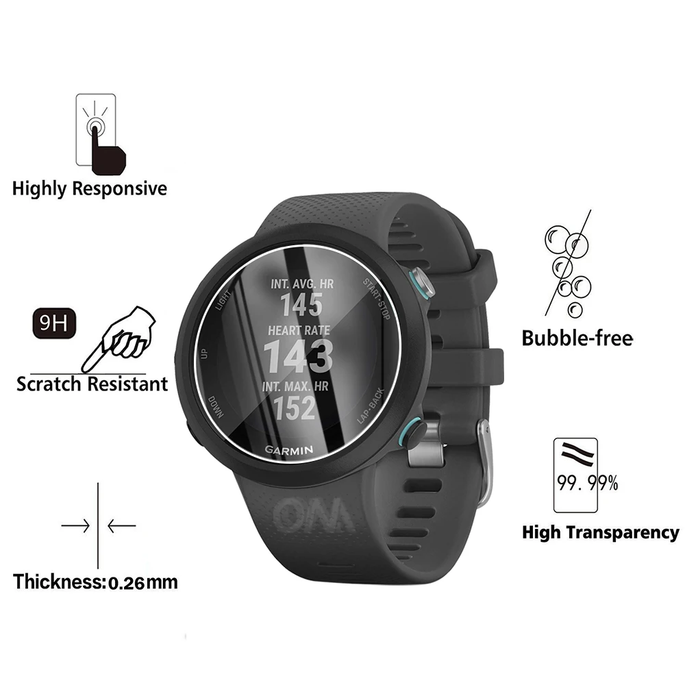 5 шт. 9H Премиум Закаленное стекло для Garmin Swim 2 Смарт-часы защитная пленка