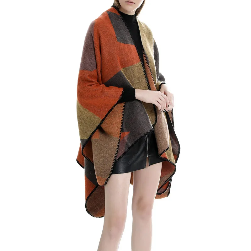 

Womens Fall Color Splice Scarf Warm Soft Muffler Fashion Accessories Winter Shawl Wrap BMF88