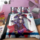 Комплект постельного белья с 3D рисунком из аниме Genshin Impact, Королевский пододеяльник, наволочка, одеяло, покрывало, постельное белье 02