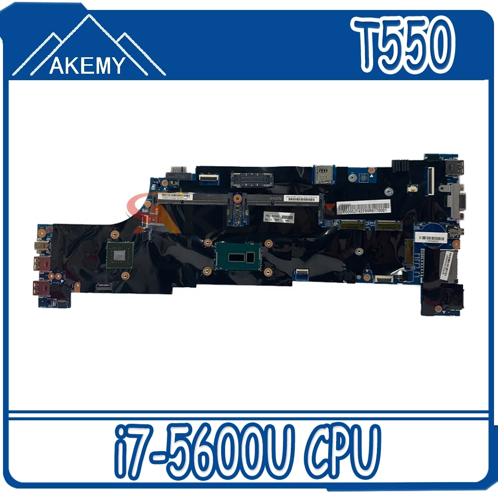 

Материнская плата для ноутбука Lenovo ThinkPad T550 W550S с процессором i7 5600U SR23V DDR3 100% протестирована