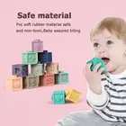 Детские мягкие игрушки 12 шт.компл., сенсорные силиконовые развивающие строительные блоки, 3D подвесной шар, детские резиновые прорезыватели, игрушки-конструкторы