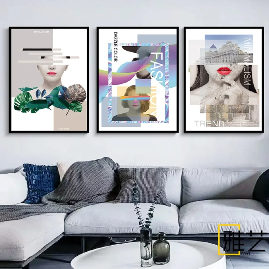 Скандинавский минимализм модная девушка холст принты модели плакаты настенное