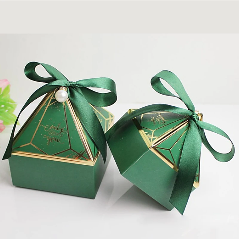 5 шт. конфетная коробка бронзового цвета драгоценный камень башня Свадебная