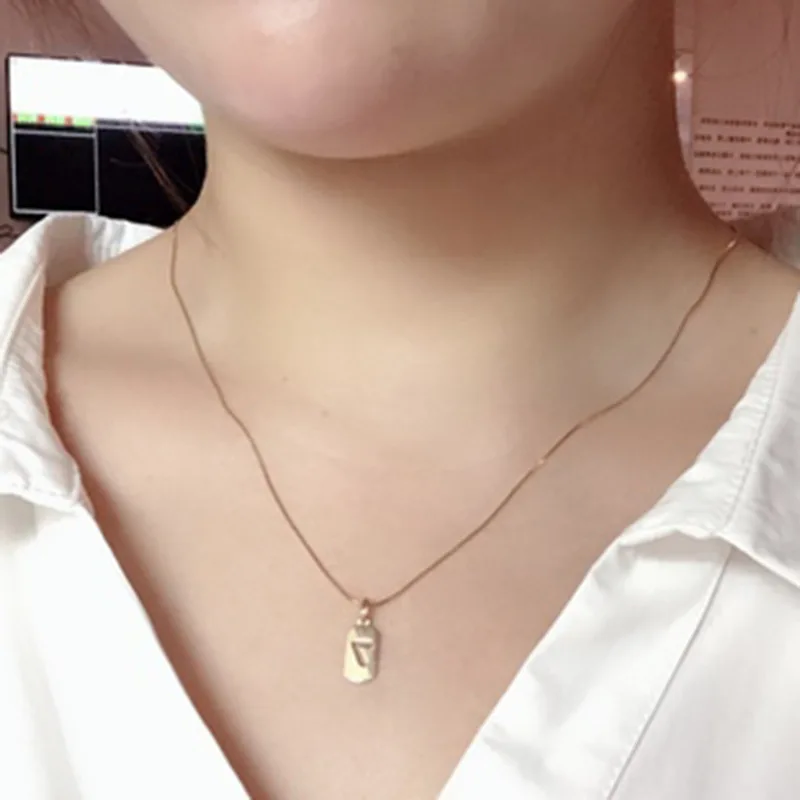 

High End Stainless Steel Jewelry Dainty Snake Chain 7 Tags Pendant Necklace For Women