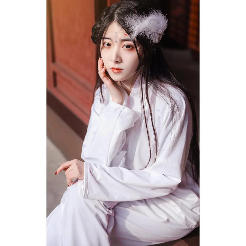 Одежда унисекс Модная современная одежда Hanfu для взрослых белая мужская мода