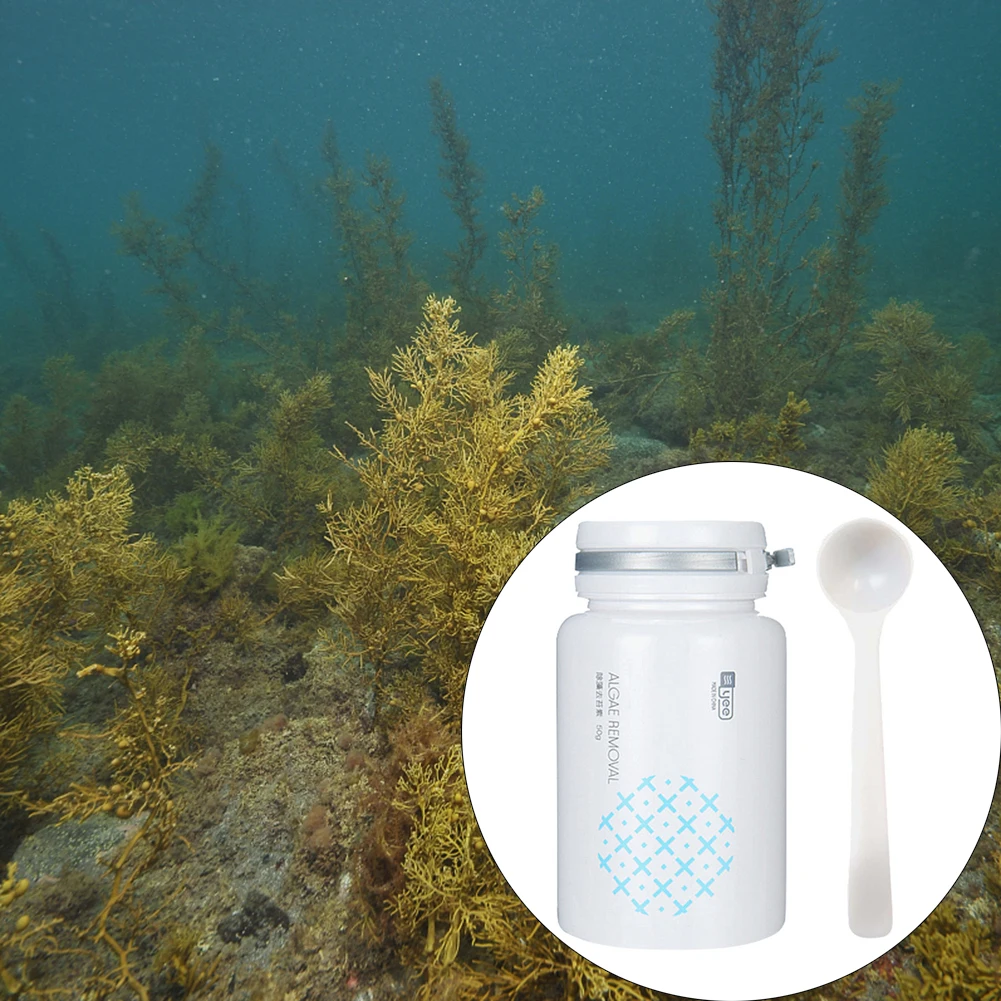 

Fish Tank Moss Remover Aquarium Algaecide Aquatic Control Algae Repellent Detergent Water Purification With Spoon