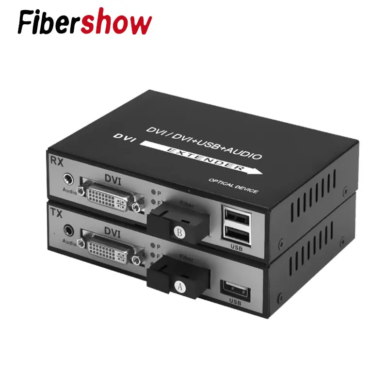 DVI Оптоволоконный конвертер 1080 P DVI волоконно-оптический видео удлинитель KVM(DVI+ USB) к волоконной мыши и клавиатуры сжатого