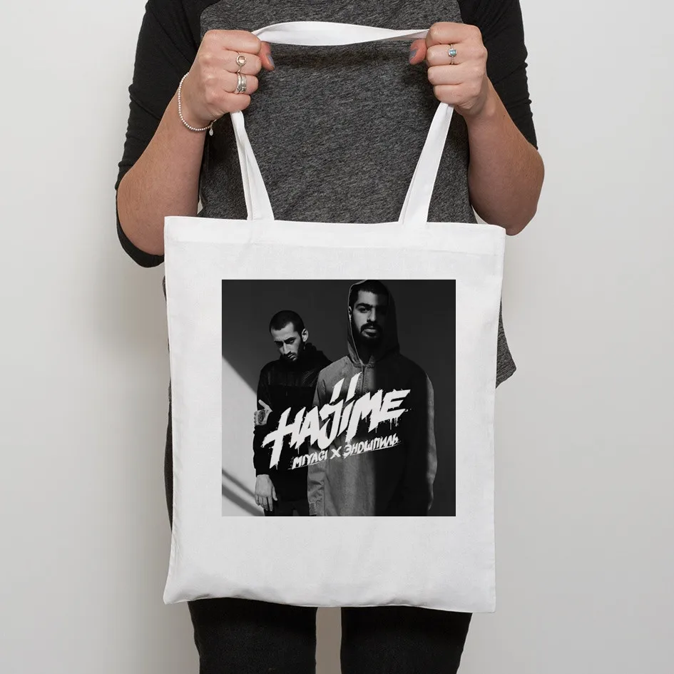 

Hajime MiyaGi Andy Panda Printing Female Shoulder Canvas Bag Large Capacity Tote Bag Russian Hip Hop Band Women Shopping Bags