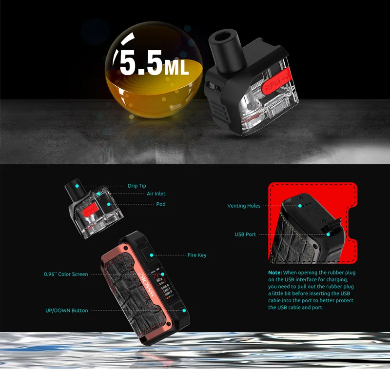 Новинка! SMOK Оригинал alike Vape Pod Kit 40 Вт электронная сигарета 5 мл картридж 1600 мАч