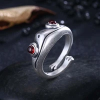 hot sale frog ring cute creative insect unisex red garnet crystal rhinestone zircon for men women rings fashion jewelry