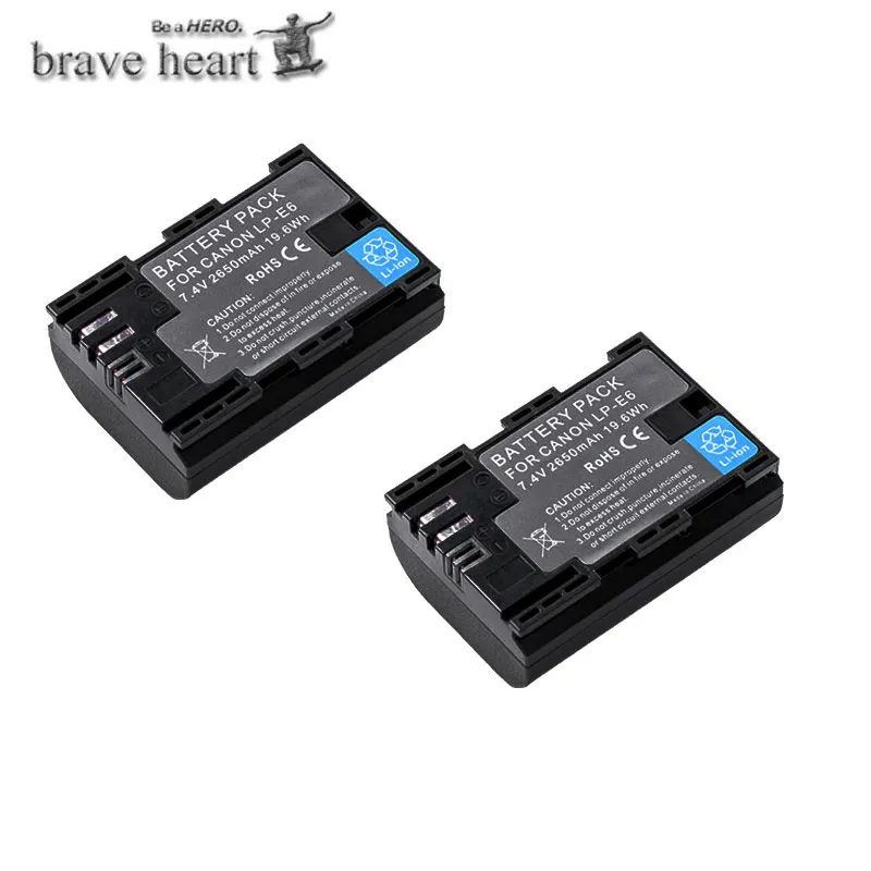 2battery 4 шт полный код батареи LP-E6 LPE6 LP E6 батареи+ ЖК двойное зарядное устройство для Canon 5D Mark II Mark III 6D 7D 60D 60Da 70D 80D DSLR - Цвет: 2battery