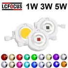 Светодиодный чип 1 Вт 3 Вт 5 Вт Теплый Холодный белый красный синий зеленый желтый Уфа Инфракрасный полный спектр COB лампа для роста ламп 135 Вт