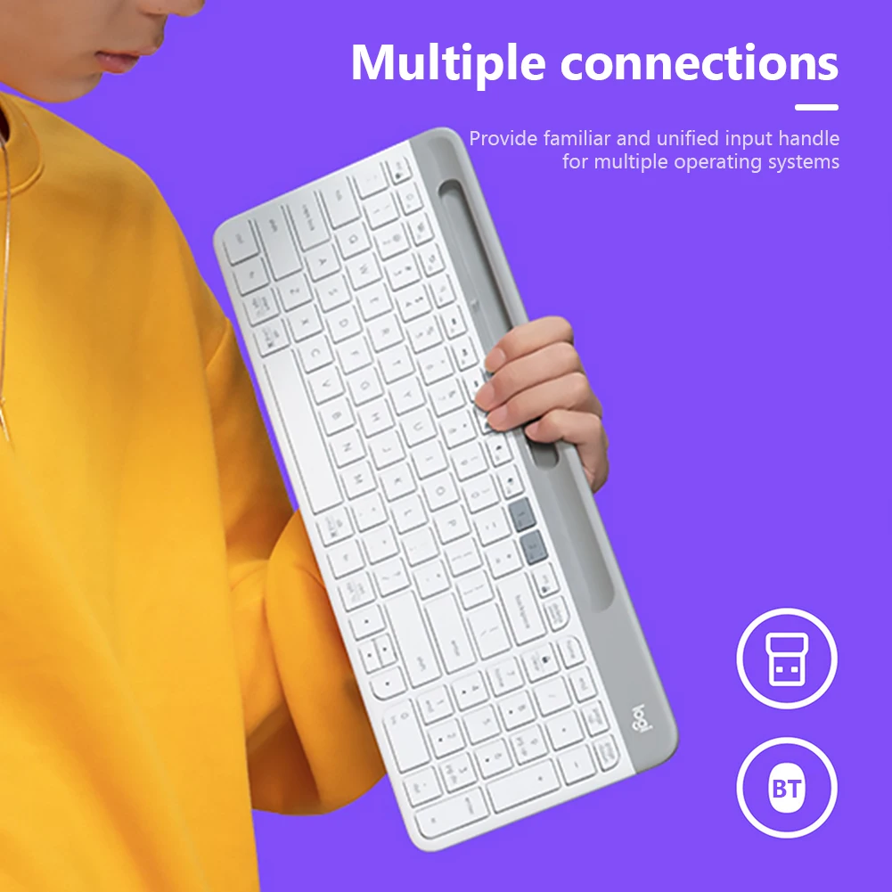 Беспроводная ультра-тонкая клавиатура Logitech K580 с двойным режимом 2 4G/Bluetooth