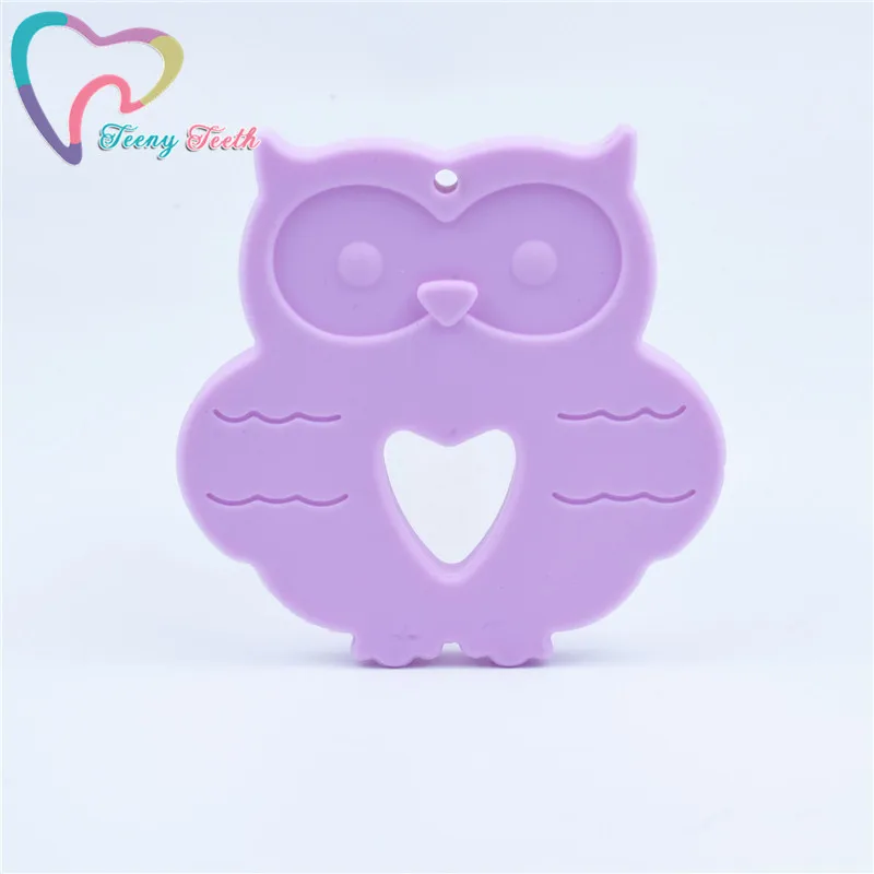 Pale Pink 1 шт. Детские Силиконовые Прорезыватели BPA бесплатно для детей Прорезыватель игрушка грызунок животное кольцо в виде совы Силиконовый грызунок бусины самодельная цепочка Товары для малышей - Цвет: Pale Pink