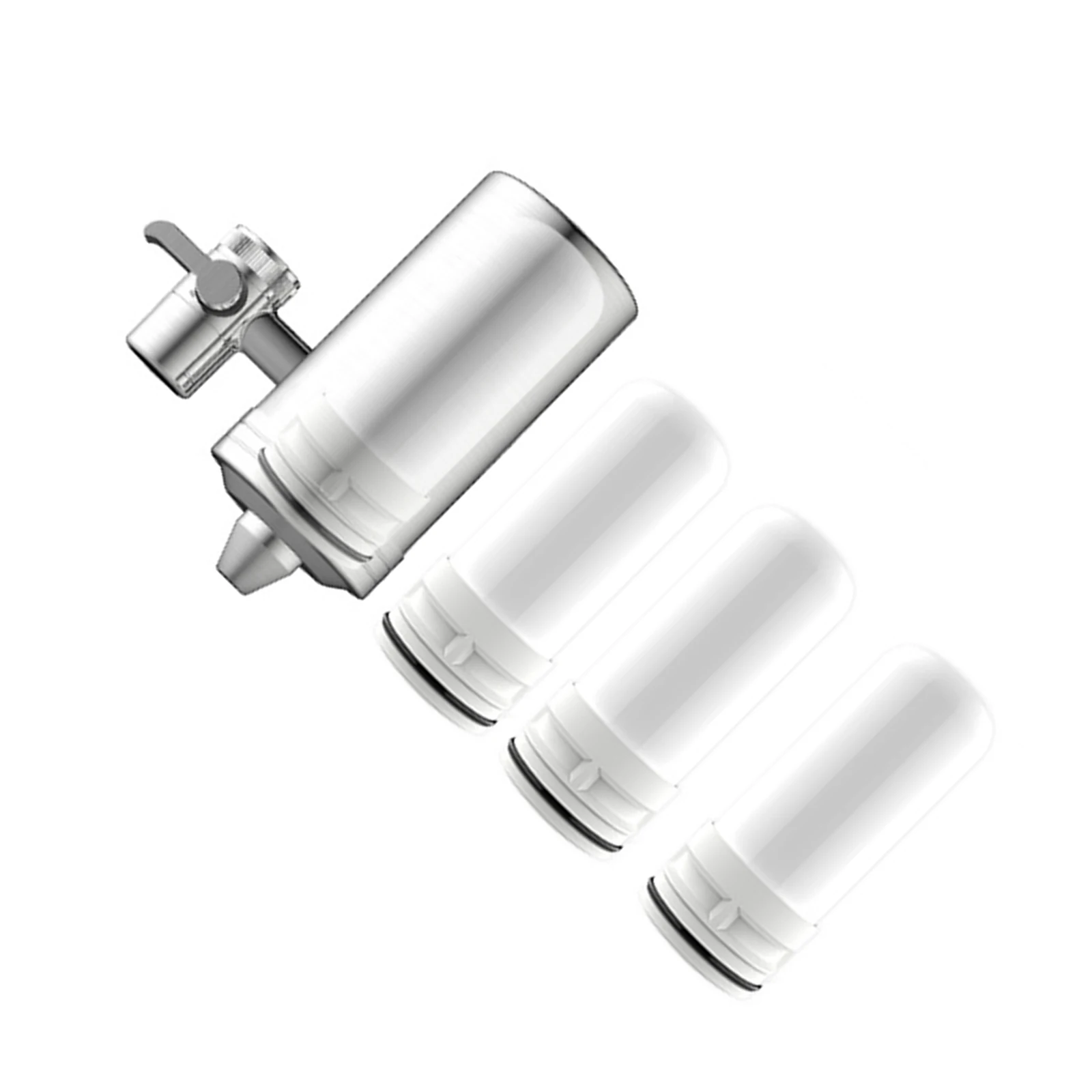 

Faucet Water Filter with 4 Filter Replacement Drinking Water Filtration System for Home Kitchen Use
