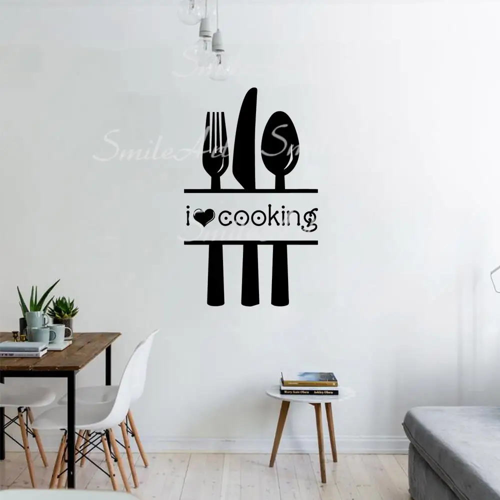 Новые виниловые настенные стикеры I Love Kitchen обои для гостиной спальни наклейки