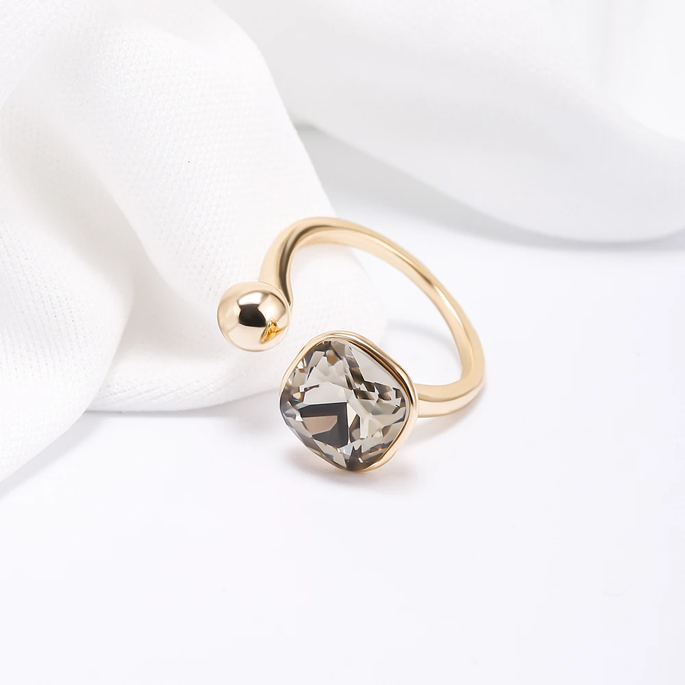 Позолоченные кольца с фианитами для женщин, роскошное открытое регулируемое кольцо на палец с кристаллами для молодых девушек, подарок на свадьбу, вечеринку, Модные женские ювелирные изделия Позолоченные кольца с фианитами для женщин, роскошное открытое регулируемое кольцо на палец с кристаллами для молодых девушек, подарок на свадьбу, вечеринку, Модные женские ювелирные изделия