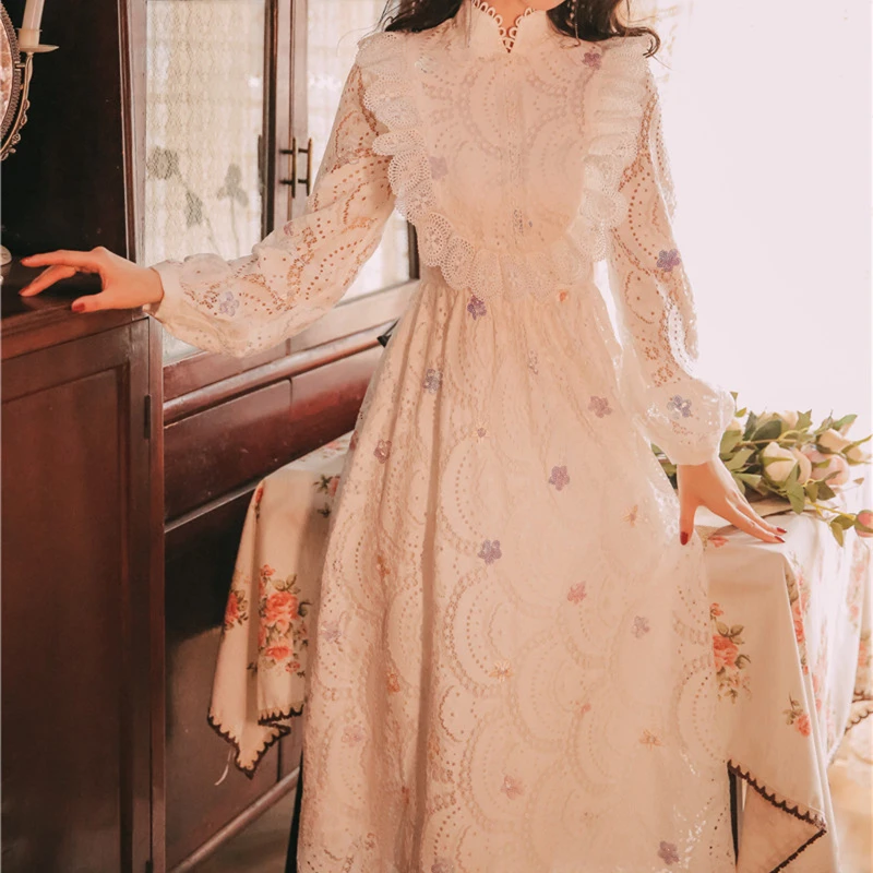 Женское винтажное платье с рюшами и вышивкой YAMDI роскошные подиумные платья