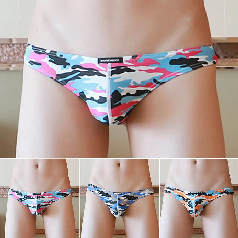 Мужское нижнее белье сексуальные треугольные трусы камуфляжная подтяжка бедра
