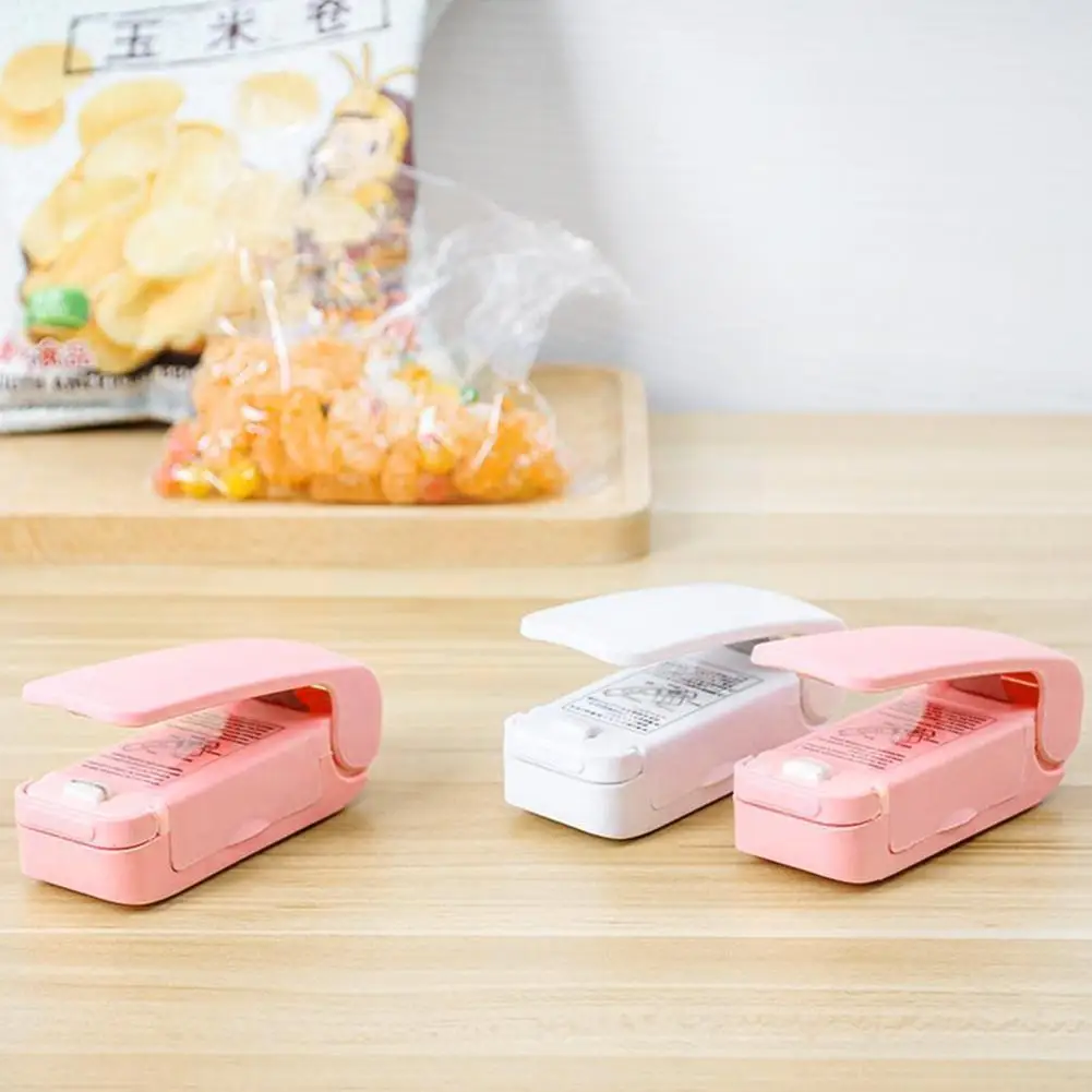 

Portable Heat Sealer Plastic Package Storage Bag Handy Sticker And Seals For Food Snack Mini Sealing Machine Kitchen Access X5i6