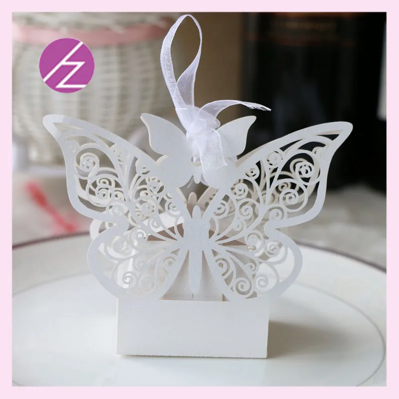 50 шт. 3D подарочная коробка из рустикальной и кружевной крафтовой бумажной