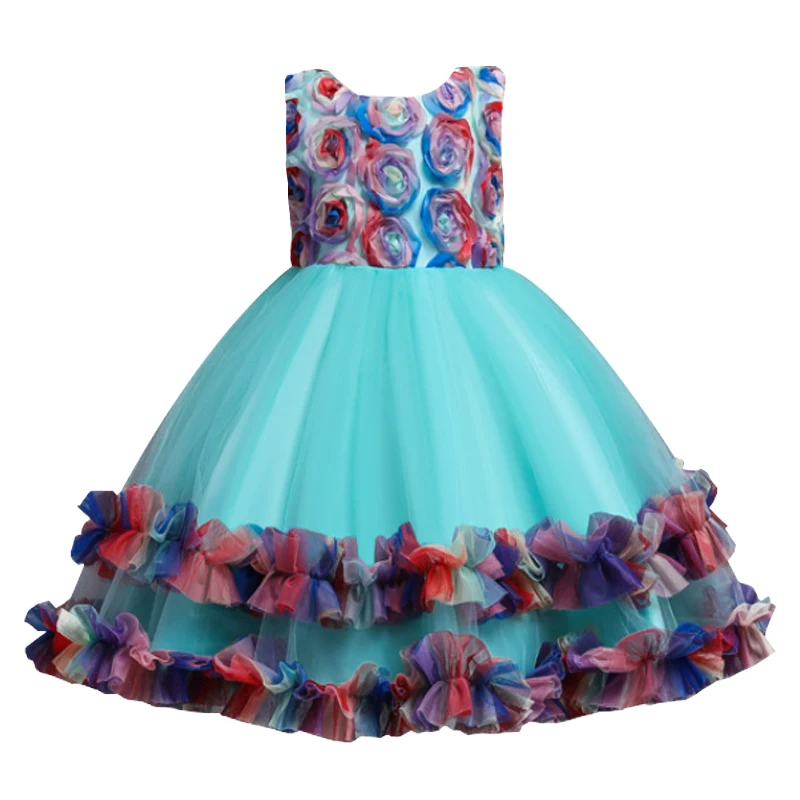 2021 распродажа настоящая детская девочка Элегантное свадебное платье в цветочек