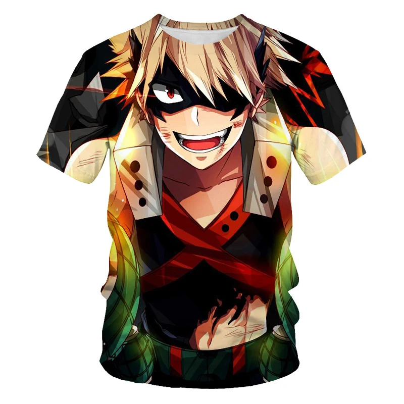 

Japanese Anime Men's T-shirt My Hero Academia 3D Printing Anime T-shirt Summer Short Sleeve T-shirt Harajuku Hip Hop Clothing