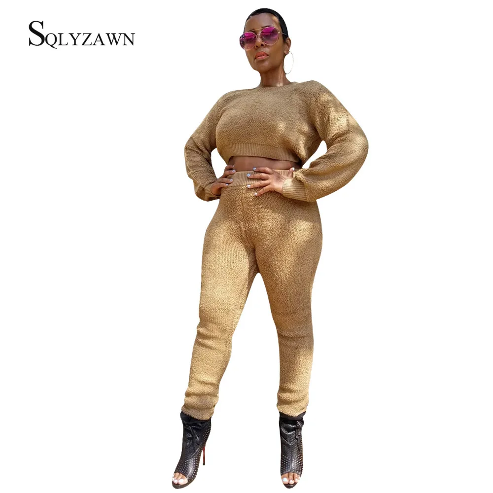 Женский зимний теплый плюшевый спортивный костюм тедди 2019 бархатный укороченный