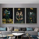 Картины на холсте с изображением скелета короля и королевы, забавные настенные портреты, художественные плакаты и принты картин, домашний декор, Куадрос