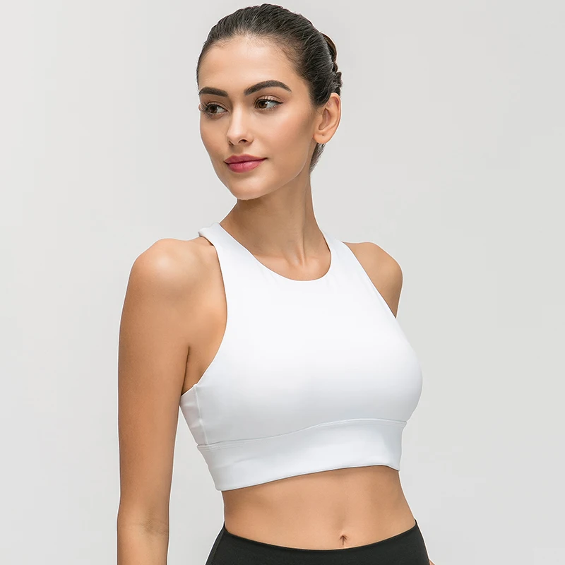 Бюстгальтер пуш-ап с высокой горловиной для фитнеса и тренировок женские ударные