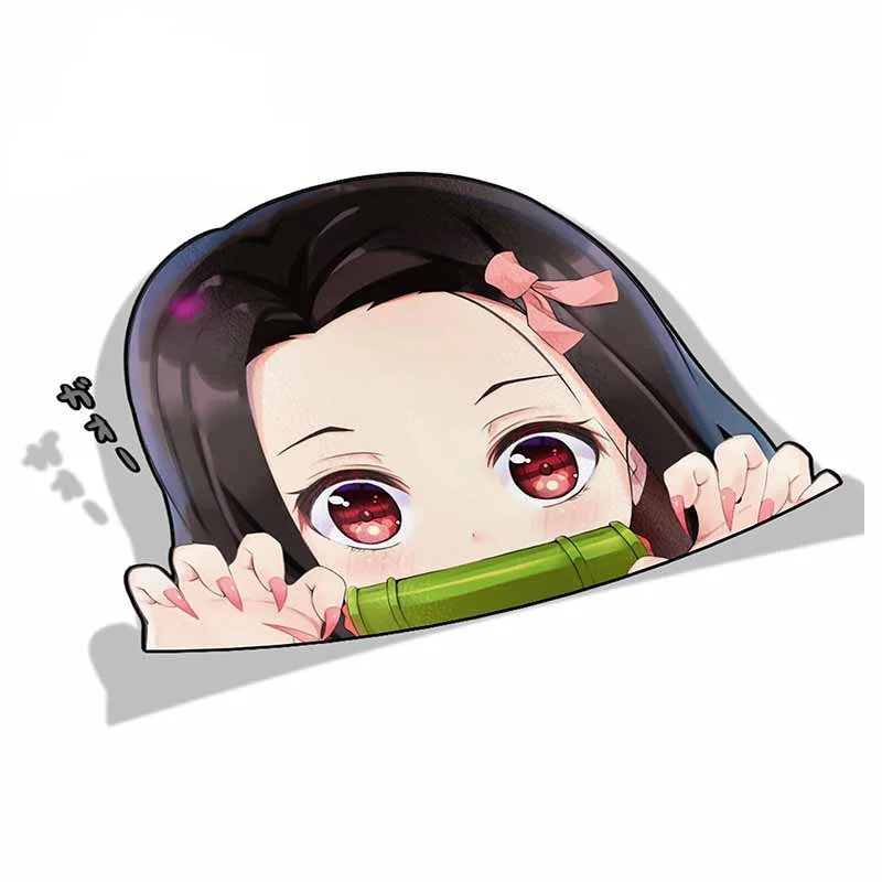 

Window Sticker for Nezuko Kamado Demon Slayer Peeker Big Head Anime Vinyl Rear Windshield Trunk Stickers KK13*9cm