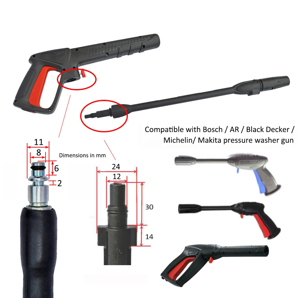 

Pressure Washer Spray Gun Car Washer Jet Water Gun Nozzle For Ar Blue Clean Black Decker Bosch Michelin Makita Pressure Washer