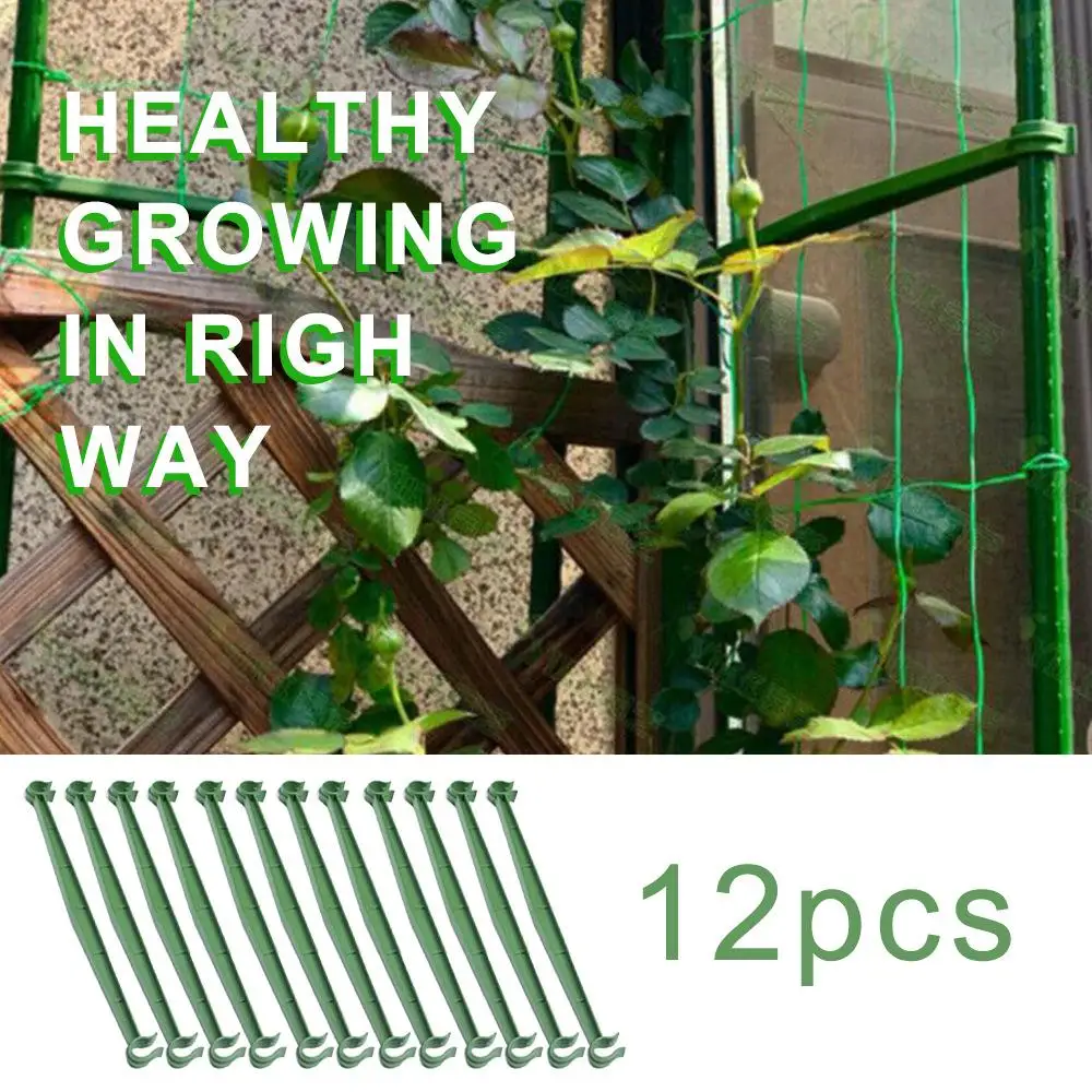 

12 Pieces Of Plant Support Rod Fixed Connector Vine Climbing Bracket Gardening Vegetable Grid Frame Connector