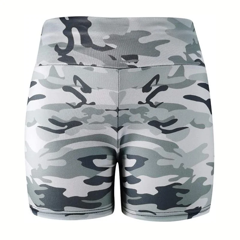 Брюки женские с камуфляжным принтом штаны для йоги высокой талией спортивные