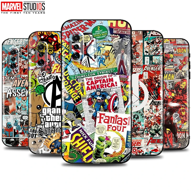 

Phone Case For Xiaomi Poco F3 GT Funda Cover Marvel Avengers Comics Iron Man SpiderMan Hulk Venom Thor Captain America