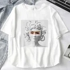 Футболка Medusa's Head Will Life для мужчин и женщин, смешная футболка оверсайз в стиле Харадзюку, женская одежда