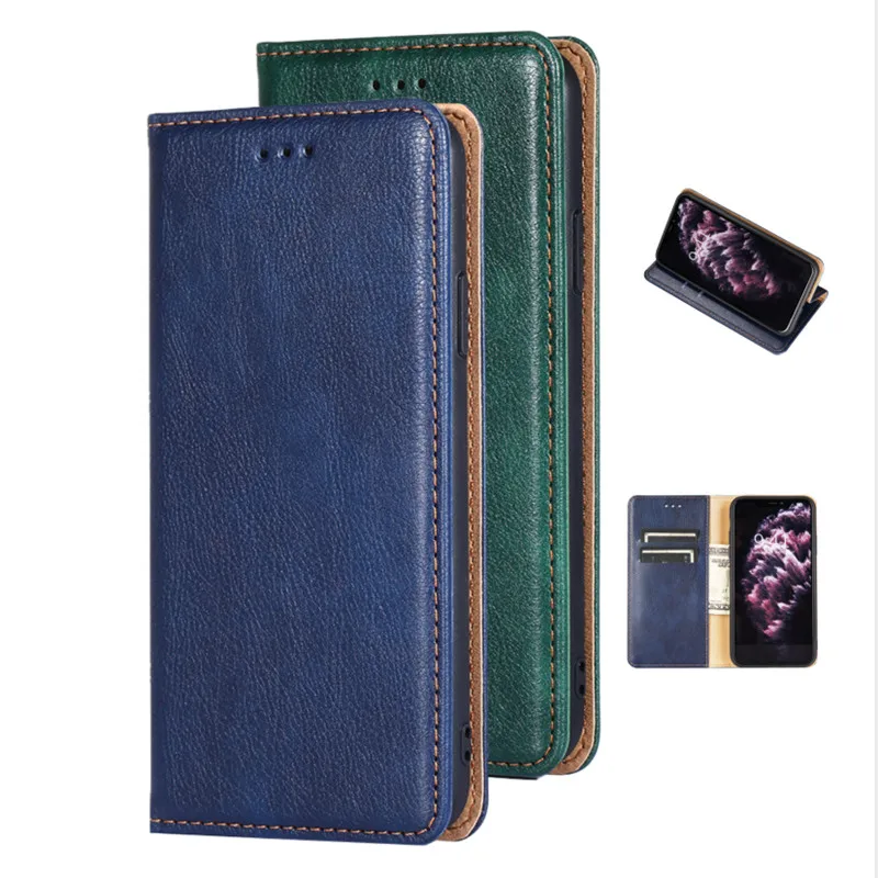 Деловой Чехол Бумажник для телефона из искусственной кожи с отделениями карт