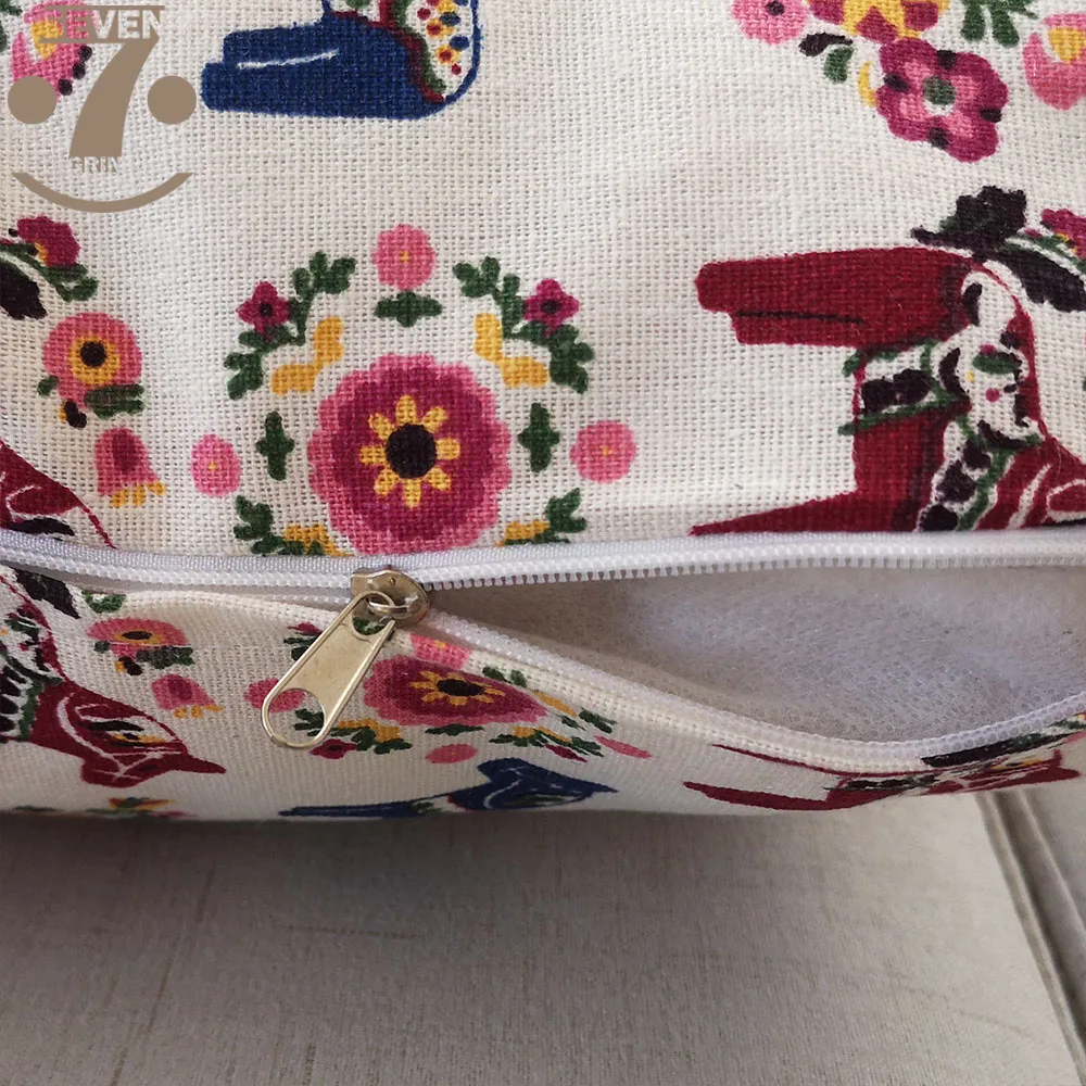 Чехол для подушки с милым мультяшным разноцветным рисунком лошади 43x43 см