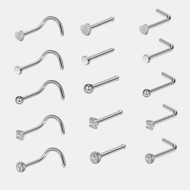 Серьги-гвоздики женские изогнутые под розовое золото 5 шт. | Украшения и